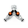 Claber Dual Metal Tap Connector - 9602 -Silverlines Equipment Store claber hose fittings claber dual metal tap connector 9602 17556605894822