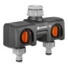 Gardena Twin Channel Tap Connector - 8193 -Silverlines Equipment Store garden hose fittings gardena twin channel tap connector 8193 35441422041254