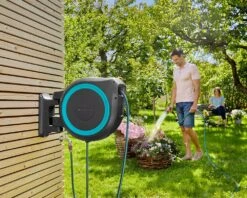 Gardena Wall-Mounted 25m Hose Reel RollUp M/L - 18620 -Silverlines Equipment Store garden hose reels gardena wall mounted 25m hose reel rollup m l 18620 35441156685990