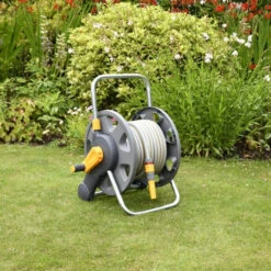 Hozelock Assembled 2 In 1 Hose Reel With 25m Hose - 2431 -Silverlines Equipment Store garden hose reels hozelock assembled 2 in 1 hose reel with 25m hose 2431 34017763721382